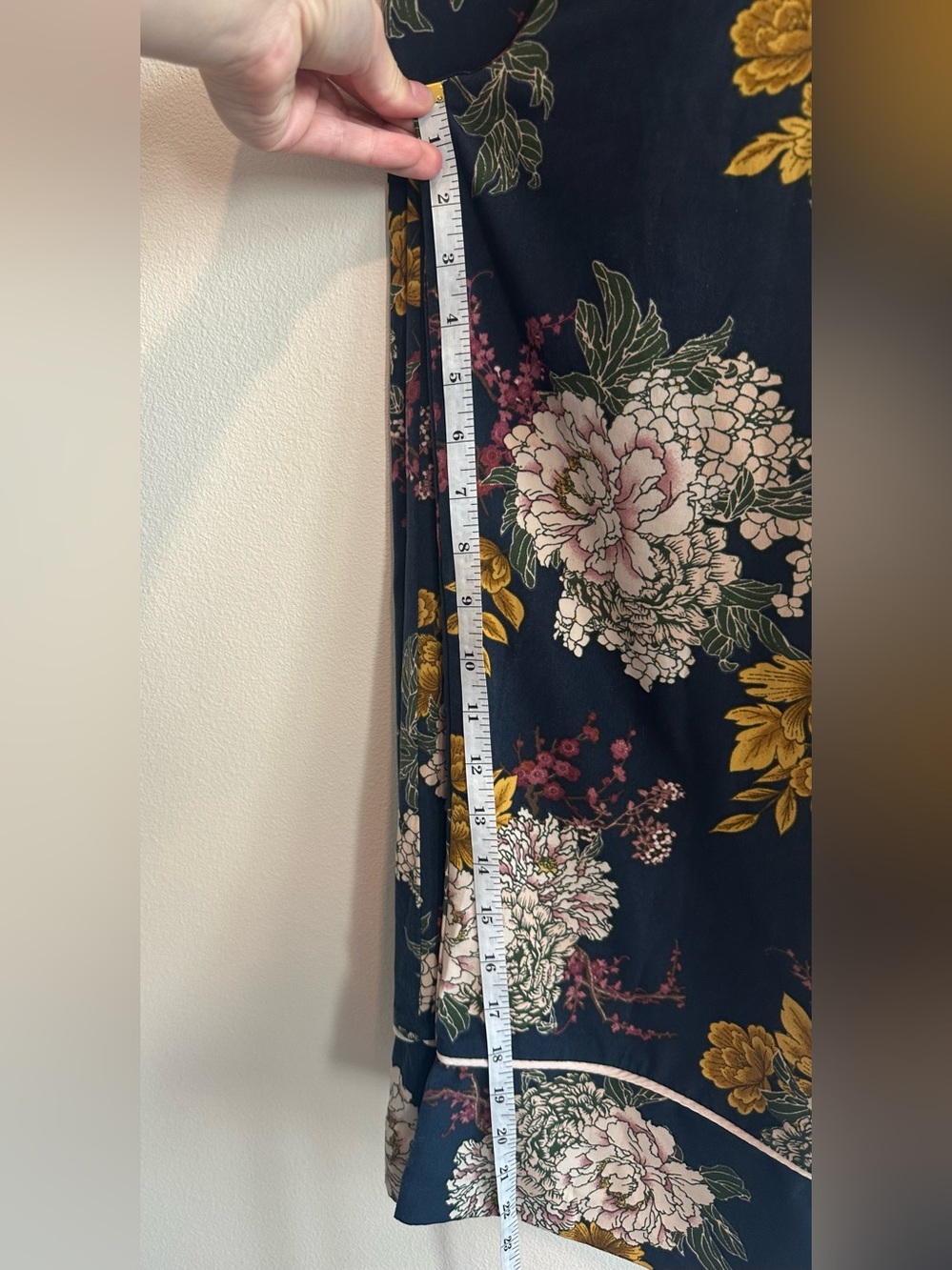 Leith Navy Floral Adjustable Spaghetti-Strap Jumpsuit With Pockets - SIZE M - Picture 12 of 12